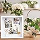 3D Bilderrahmen zum Befüllen, 22 x 22 cm Tiefer Bilderrahmen Holz, 3D Rahmen Tief 3cm, Rahmen Quadratisch, für Fotos Blumen Hochzeitsstrauß Erinnerungsstücke DIY Deko (Weiß)