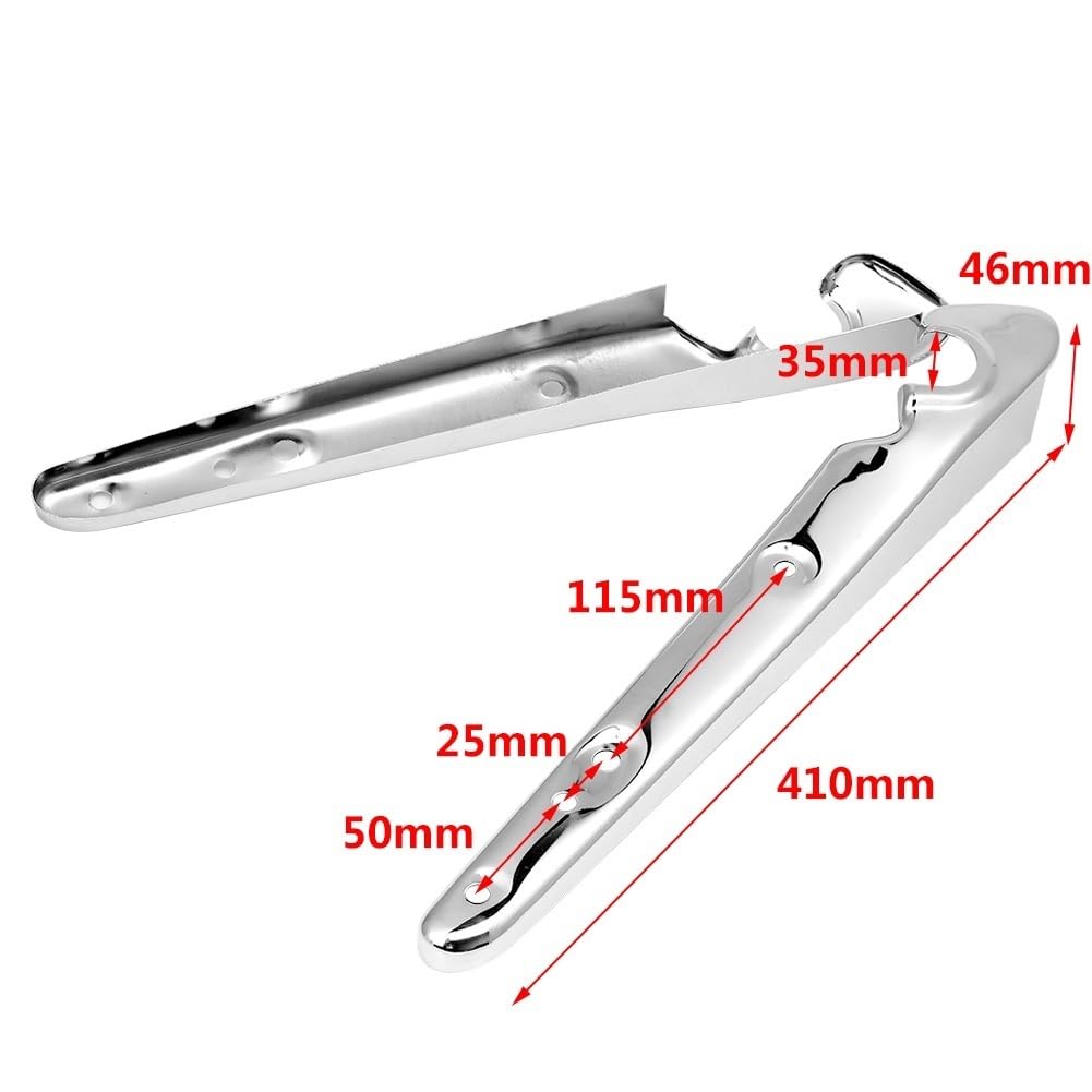 Parafango moto Supporto per parafango posteriore cromato nero per motocicletta, per Sportster XL883 XL1200 Seventy Two Forty-Eight(Chrome)