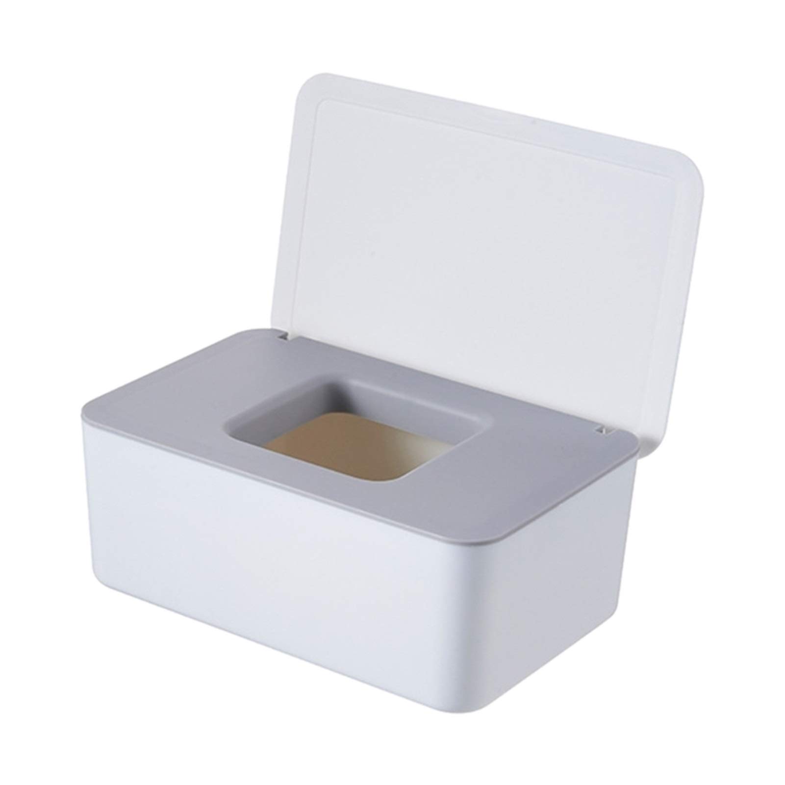 Boîte à Mouchoirs Boîte de Tissu Humide Durable Bureau Multifonction Sceau de Bureau bébé lingettes Papier de Rangement de Table de Rangement Distributeurs de Mouchoirs (Color : White and Gray)