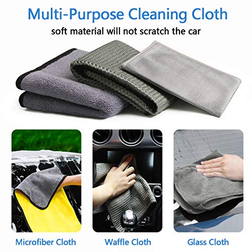 LICQIC 12 Pcs Car Wash Cleaning Tools Kit, Car Cleaning Brush Set for Cleaning Wheels, Interior, Exterior, Leather, Air Vents, Emblems - Image 4