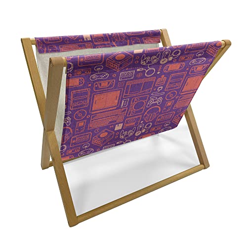 Ambesonne Gaming Magazine and Book Holder, Oldies Game