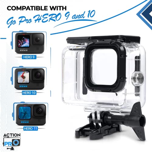 Action Pro Waterproof Case For Gopro Hero 9/10 / 11 | Shock-Proof Diving Underwater Protective Case | Housing Shell With Optical Tempered Glass #TOP3