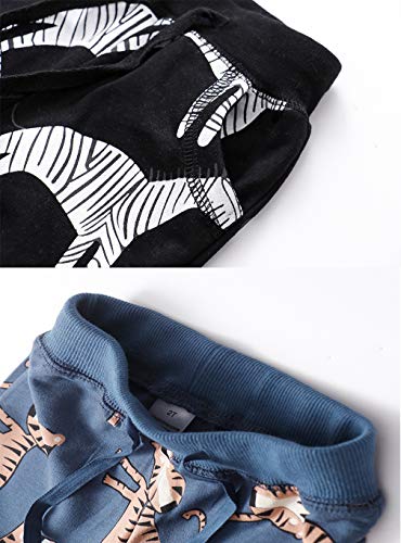 Little Boys Jogger Pants Toddler Boys' Drawstring Elastic Waist Cotton Casual Sweatpants 1PC/ 2 PCS Set4
