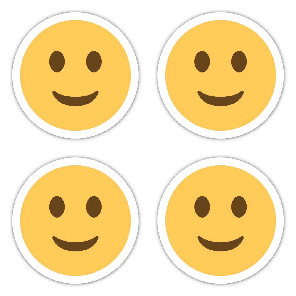 Havati Vibe Sticker. Stickers: 150 Mm, Pack Of 4 Xxl Smiley Emoji Stickers, Round, Yellow, For Windows And Doors