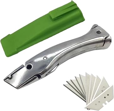 Dolphin Shaped Stainless Steel Knife Dolphin PVC Zinc-aluminum Alloy Handle Roll Floor Cutter Knife Wallpaper Carpet Cutting Tool with 10pcs Blade 1