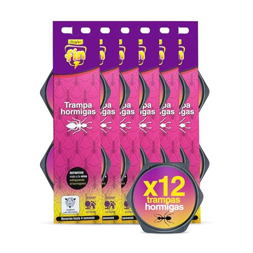 Flower Trampa Cebo Antihormigas x 6 Uds | Insecticida Hormigas Interior y Exterior | Elimina a Toda la Colonia | Repelente Insectos Efectivo y Seguro (Pack 12 TRAMPAS)