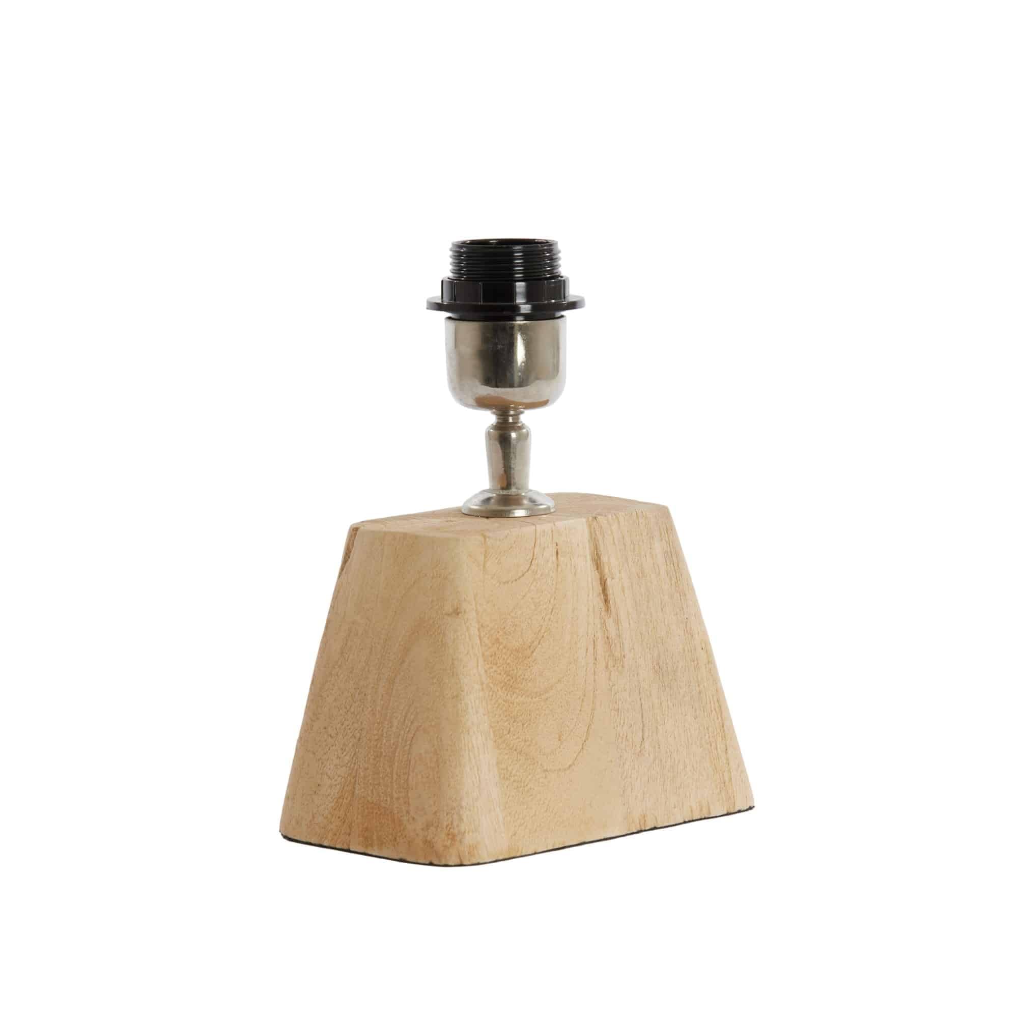 Light & Living Pied de Lampe Kardan - Brun - 16x10x21cm - Rectangle - Bois - Base de lampe pour Salon et Chambre - Pied de lampe décoratif pour abat-jour