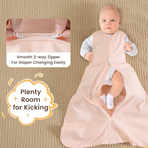 Image of PHF 100% Organic Cotton Baby Sleep Sack 0-6 Months, Soft Lightweight Wearable Blanket for Babies, 2-Way Zipper 0.3 TOG Comfy Toddler Sleeping Sack 3 Pack for Boys Girls Neutral, Ice Cream (Small)
