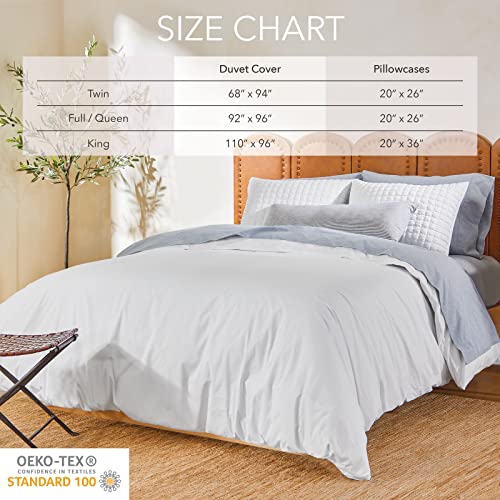 Nate Home By Nate Berkus 200Tc 2-Piece Cotton Percale Duvet Cover | Crisp, Cool, And Breathable Bedding Set From Mdesign - Twin Size - 1 Duvet Cover/1 Pillow Sham, Snow (White) #TOP3