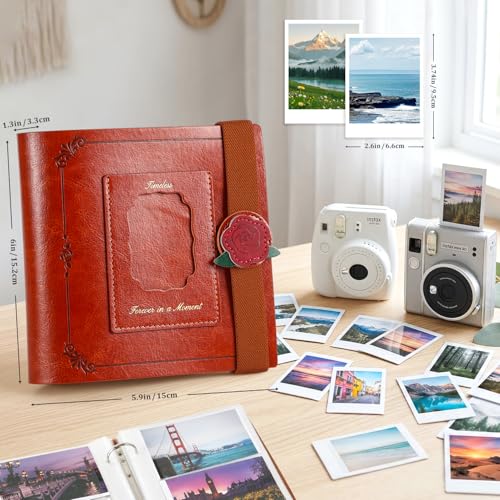 Álbum de fotos con 240 bolsillos para fotos Polaroid, compatible con Instax Mini, ideal para guardar fotos o intercambiar, álbum para mujeres y niñas (rosa) miniatura 2