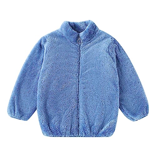 Kids Boys Girls Solid Color Zipper Coat Long Sleeve Winter Warm Coat Daily Outfits for 1~9T