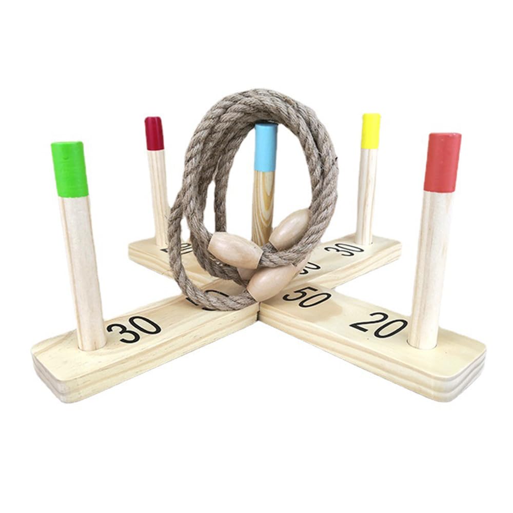 Bolivia's Outdoor Games for Kids, Quoits Garden Game Large, Ring Toss Game Set, Adult People Team Games, Family Group Fun Playing, Wooden Fun Outdoor Games Toys For Kids Adults Family
