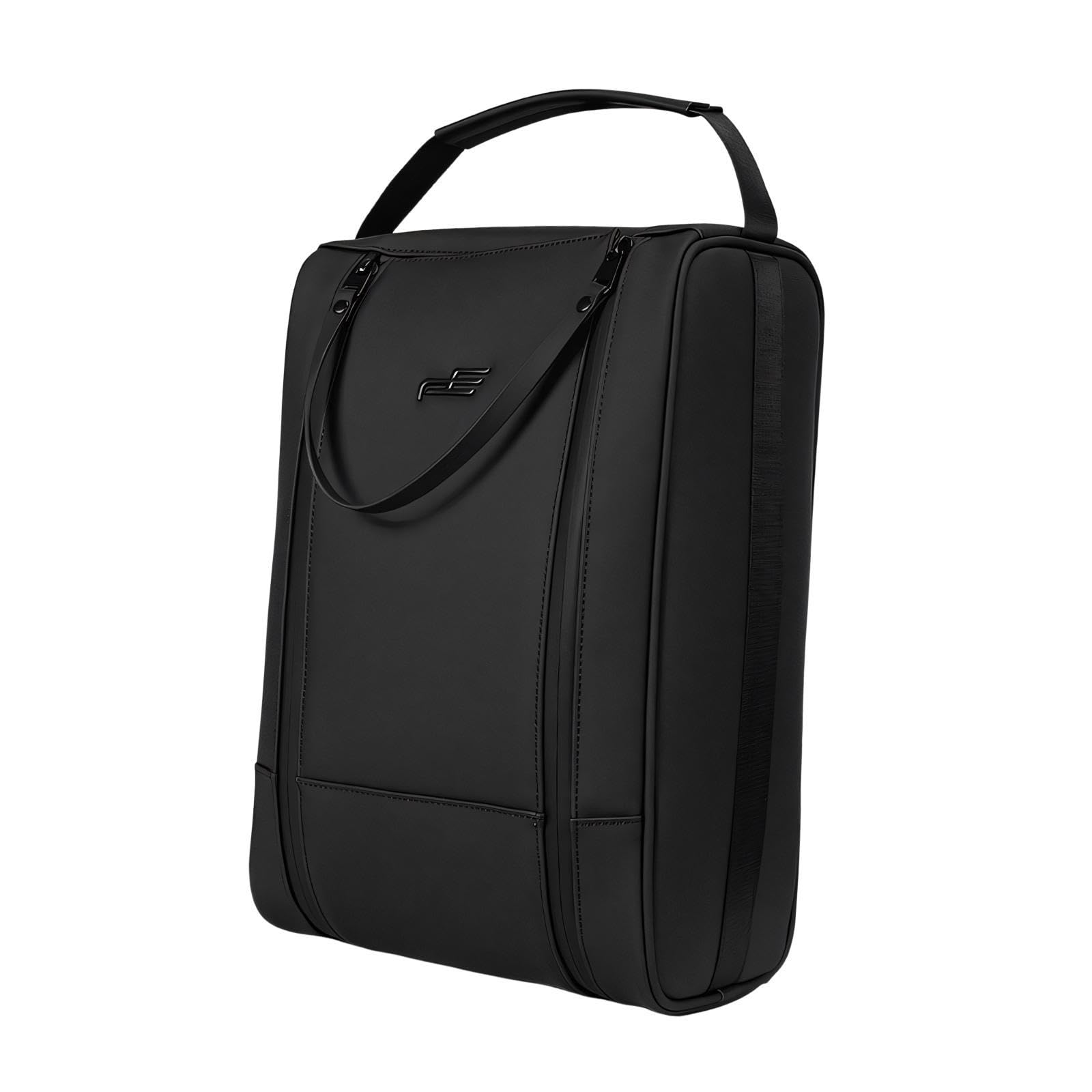 kowaku Sac à Chaussures de Golf pour Hommes Femmes avec Fermeture Éclair et Poignée Rangement Portable en Cuir PU Organisateur de Adapté Au Transport