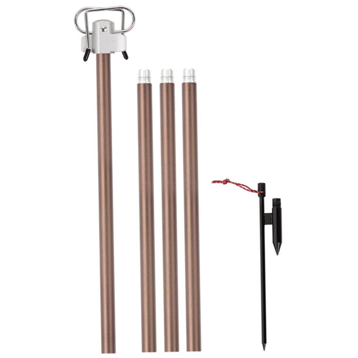 Abaodam Adjustable Camping Light Stand Portable Outdoor Lamp Rack Double Hooks Thick Light Holder