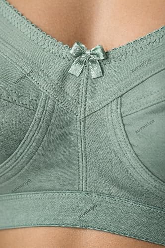 Image of Women Cotton Full Coverage Bra Combo Pack of 3 | Non-Wired Non-Padded | Adjustable Straps | 3 Hook 3 Row Closure | Size 30-44