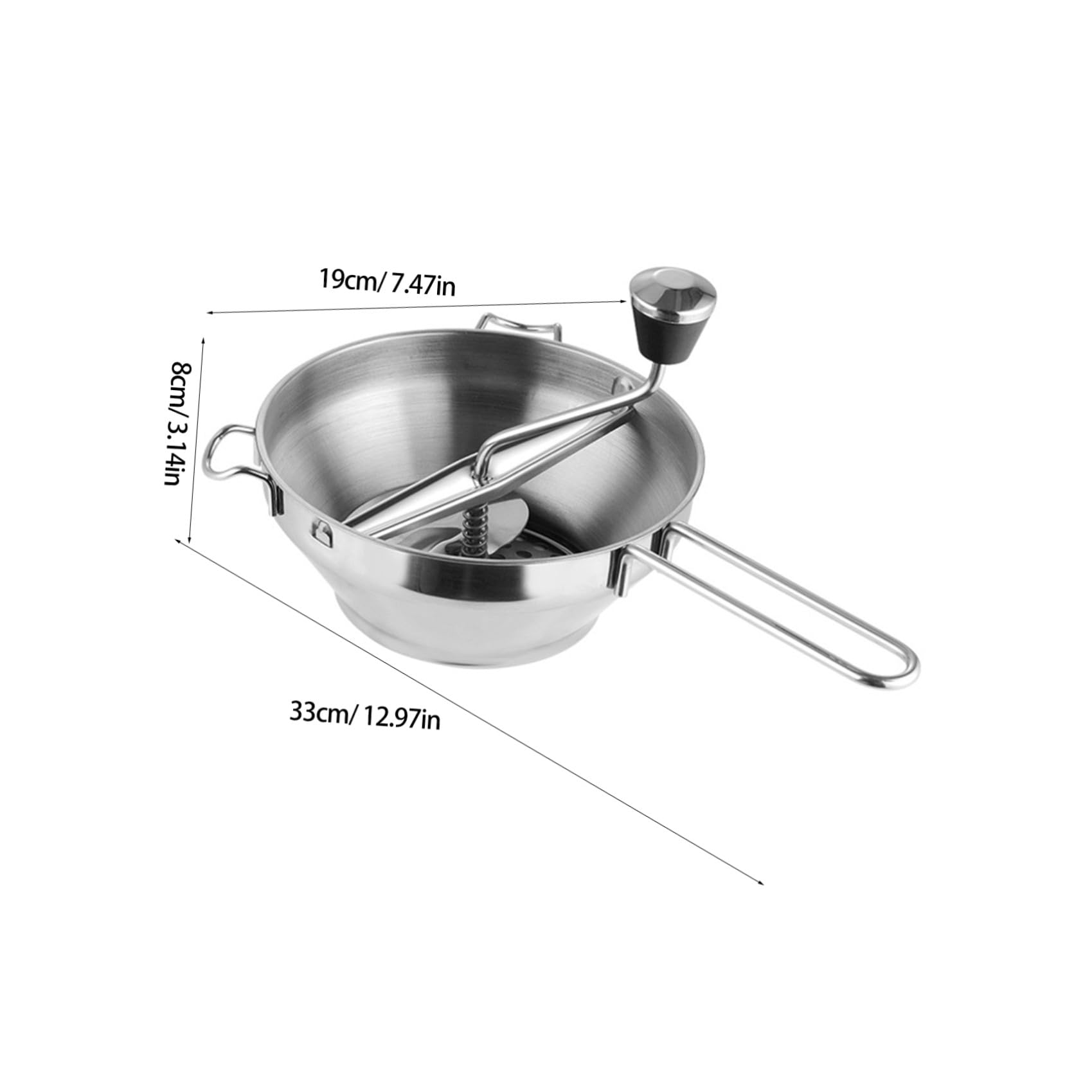 COLLBATH Edelstahl Kartoffelpresse Robuster Gemüse Kartoffelstampfer Manueller Kartoffelcrusher Komfortabler Food Masher für Kartoffelpüree und Obstpüree Langlebig und Rostfrei