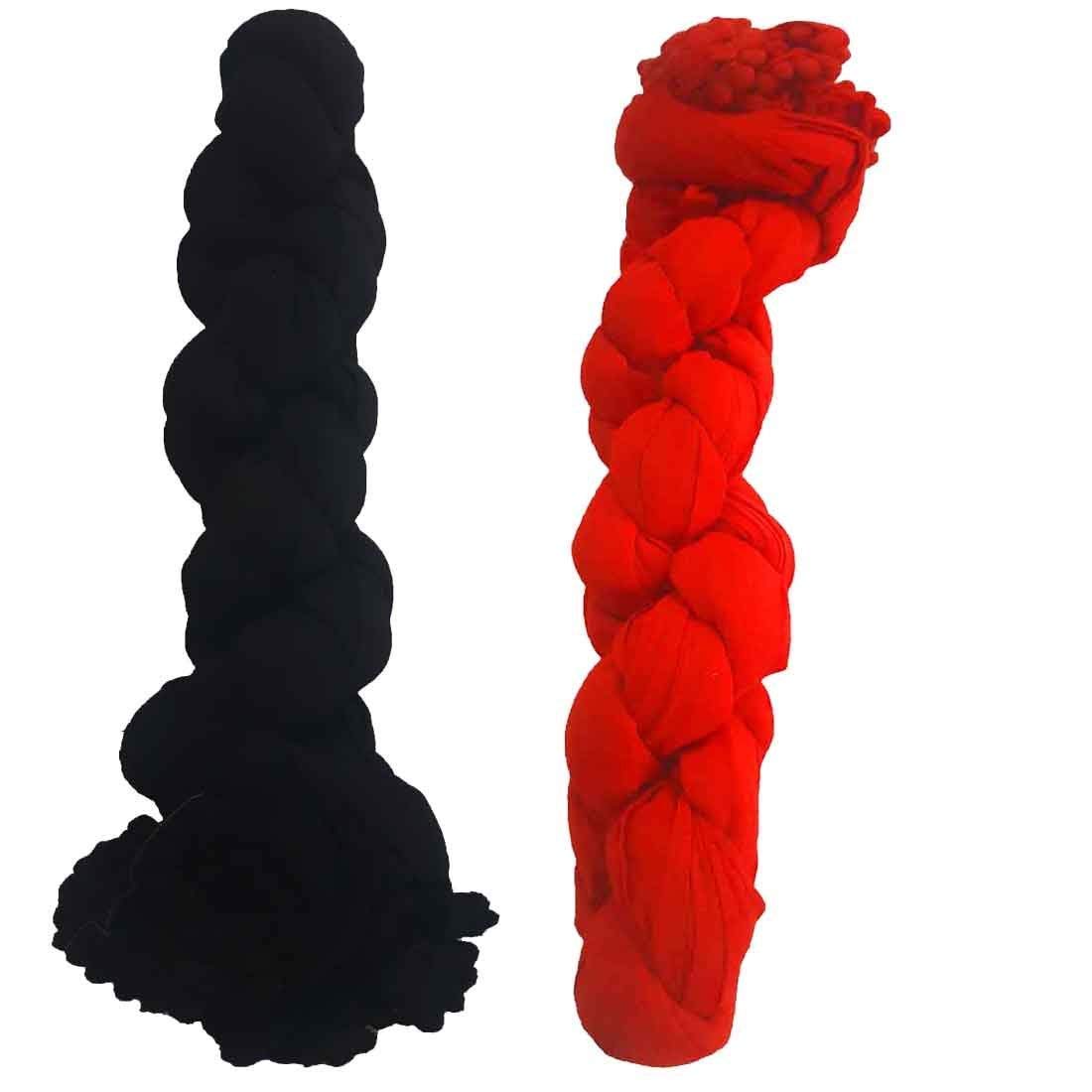 SAMP Women's Solid Cotton Dupatta (Dupatta Combo-Black -Orange_Orange_Free Size)