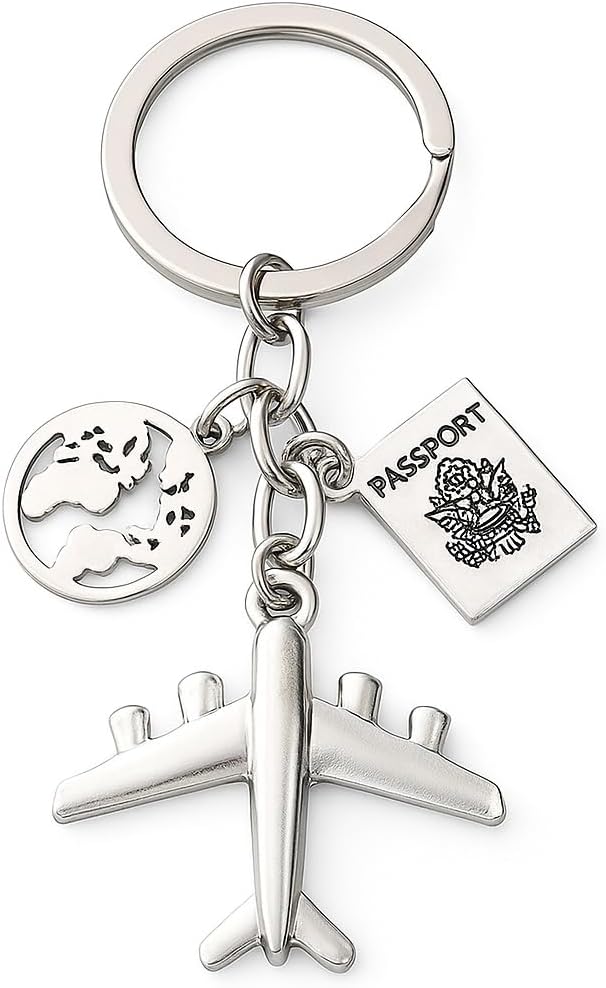 Airplane Keychain – 3D Airplane Model Key Chains for Bag Charms,Cool KeyChains Gifts for Mens Teens