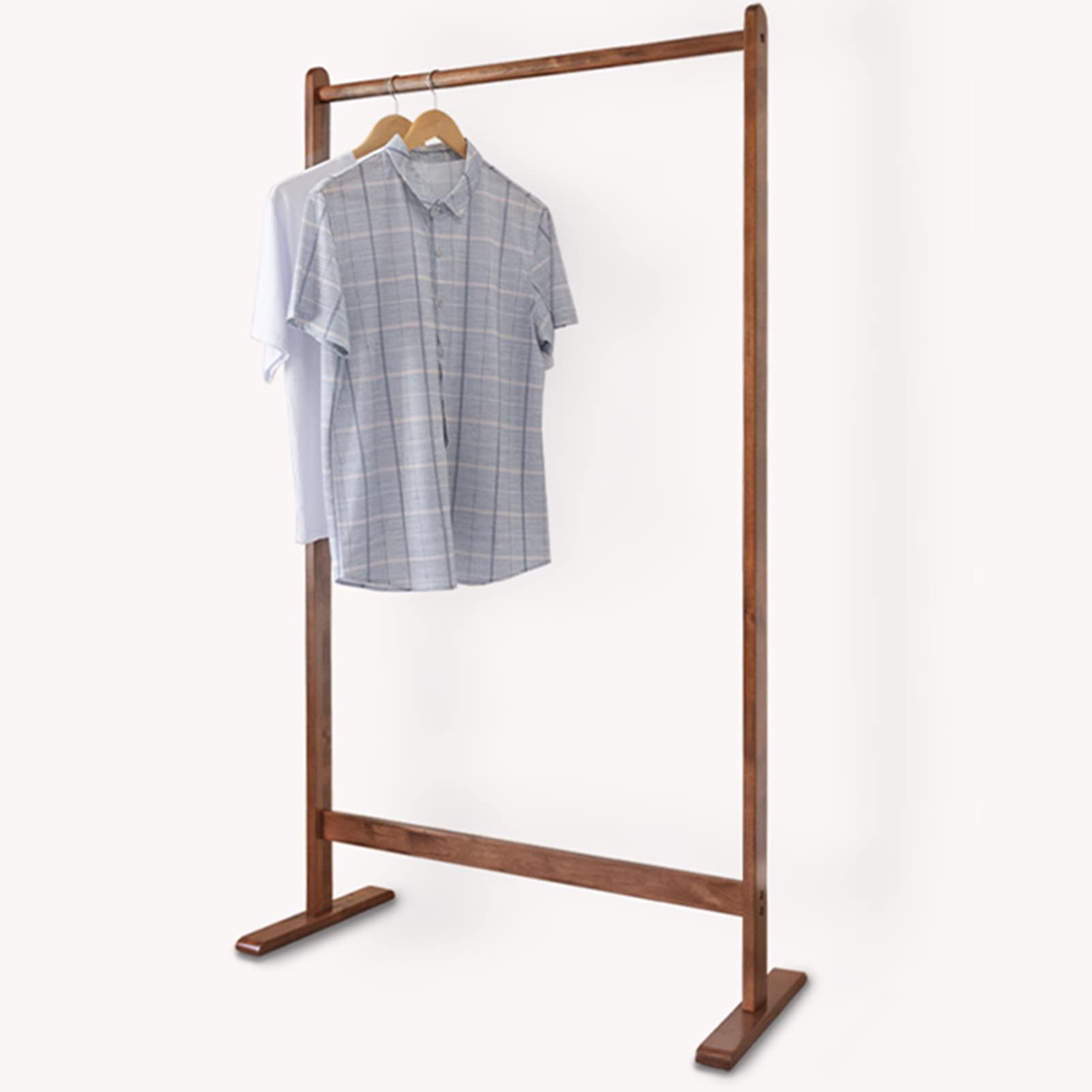 Portant à vêtements autonome en bois massif stable 85cm