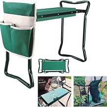 Kneeling Bench for Gardening, Foldable Garden Kneeler, Seat Heavy Duty Gardening Stool Kneeling Bench with Large Tool Pouch and Wider EVA Foam Kneeling Pad, Gifts for Women Men Seniors Gardener
