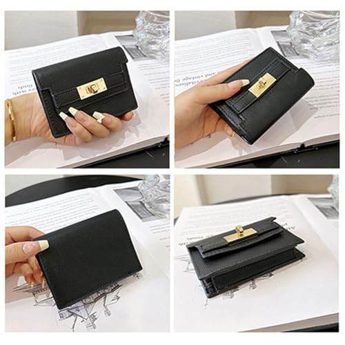 Minimalist PU leather card holder,Women's accordion card holder, coin purse, small and with multiple card slots. (Orange)4