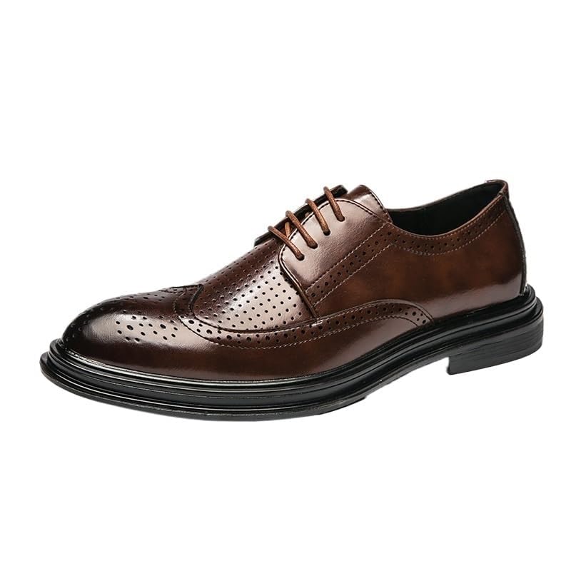 Breathable Hollow Mens Patent Leather Oxford Dress Shoes Formal Tuxedo Wedding Classic Pointed Toe Comfortable Slip On Stylish Party Non Slip Business Office