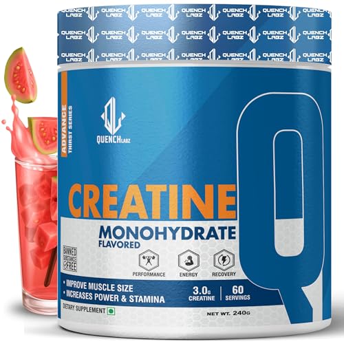 Image of Creatine Powder 3000 mg | Mircronized Creatine Monohydrate | Creatine Monohydrate 100g for For Lean Pump and Volumization | Gym Supplement for Men for Pump and Strenght - Unflavoured Powder - 33 Servings - Pouch (240 GM, Guava)