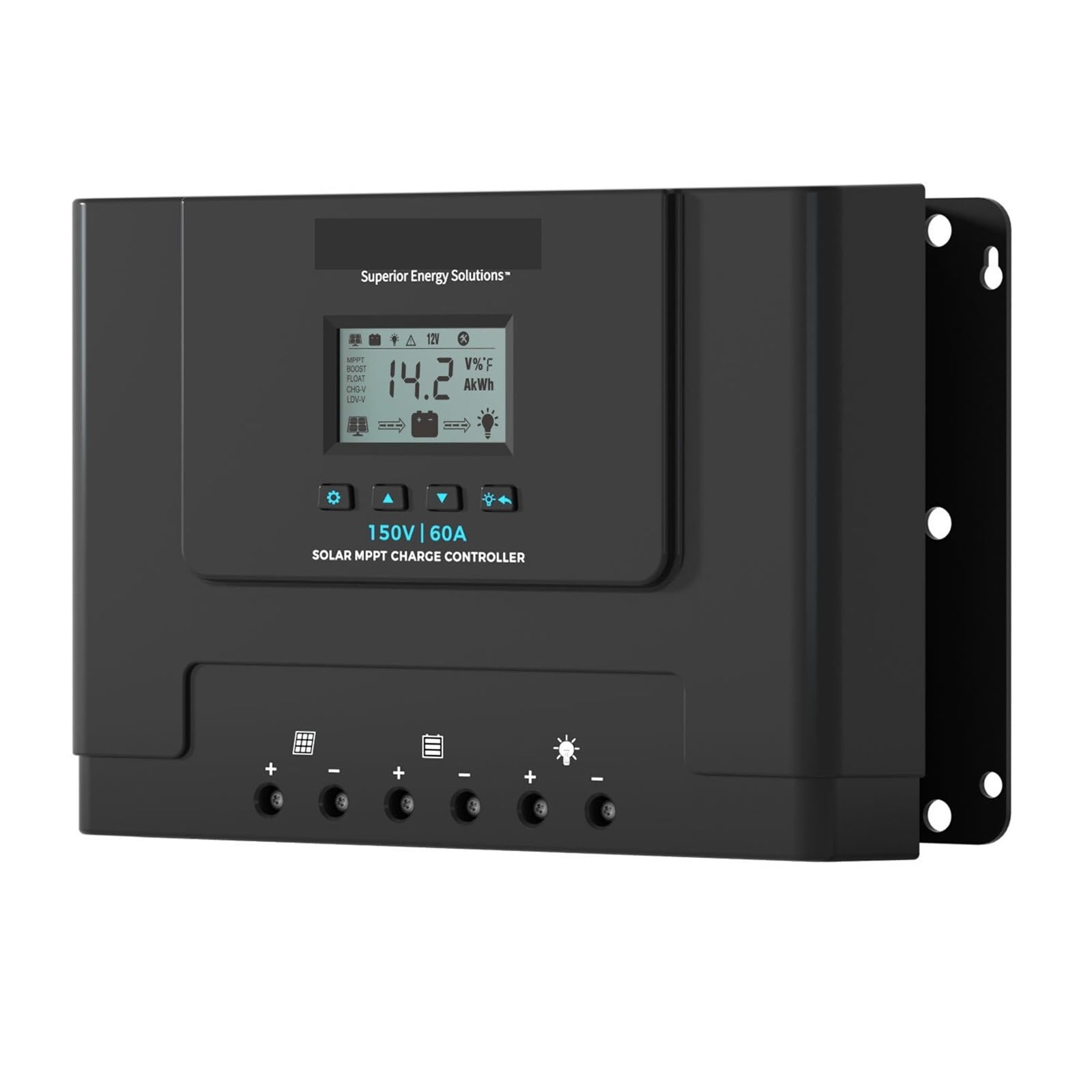 60A MPPT Solar Charge Controller 12V/24V/36V/48V Auto, 150V Maximum Solar Input, For Home RV Marine Workshop