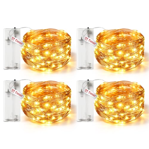 litogo 4 Pack Fairy Lights Battery Operated with...