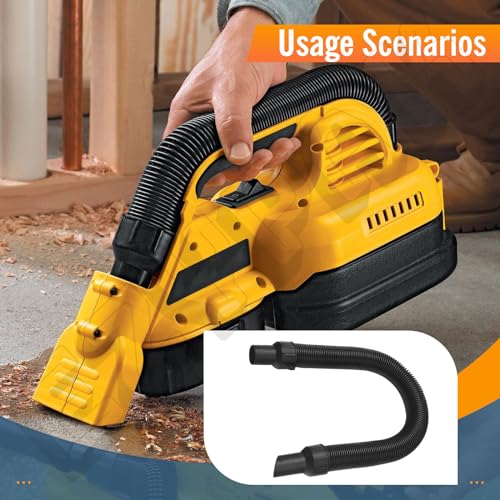 Image of 5140128-68 Replacement Vacuum Hose Assembly Compatible with DeWalt DCV580 DCV581H DCV580MAX, Premium Flexible Hose Accessories for Wet Dry Cordless Vacuum, Secure Fit & Extended Reach (Pack of 2)