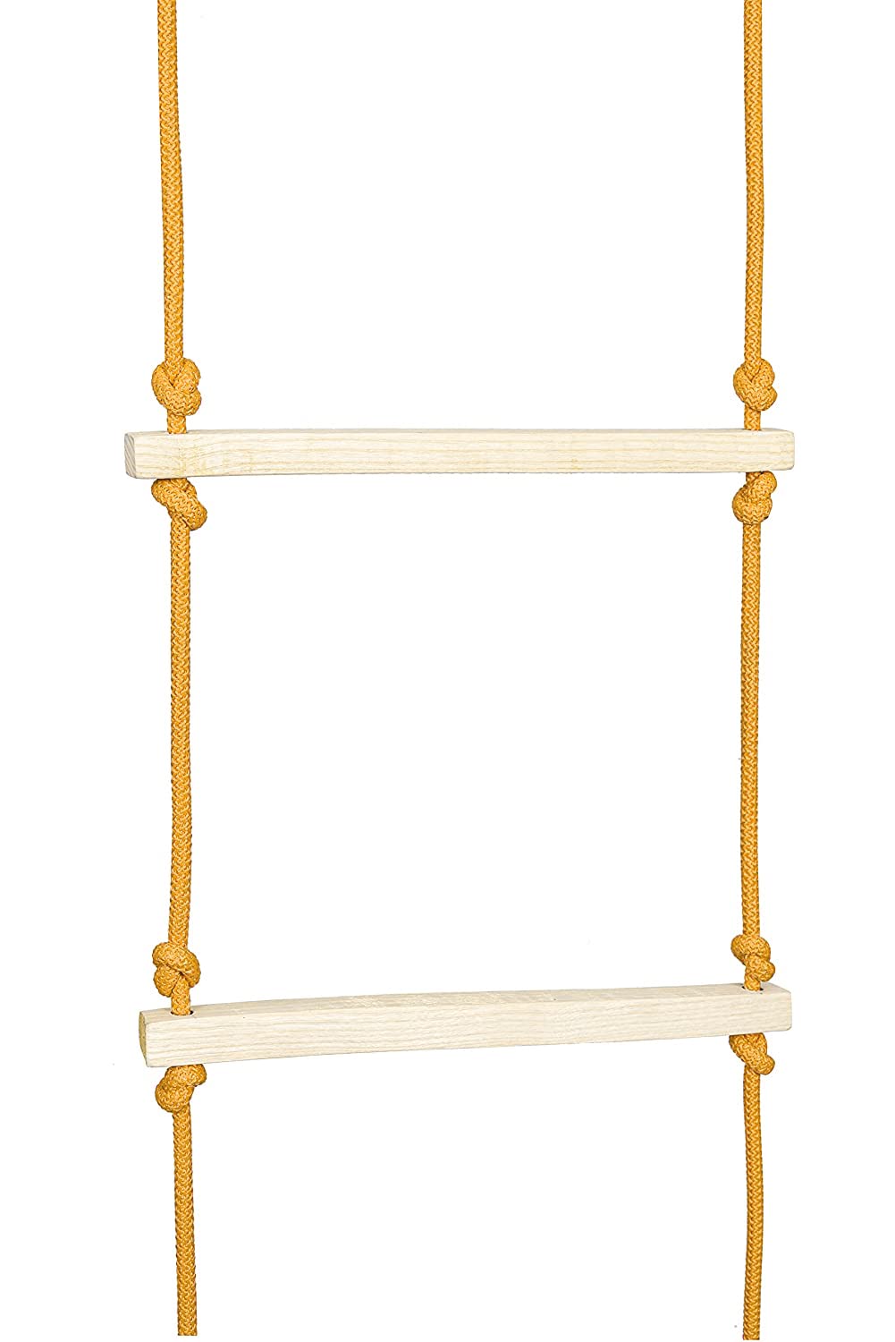 VIXERA Kids Rope Ladder | Wooden Climbing Ladder for Indoor Outdoor Play (Yellow) - Image 3 thumbnail