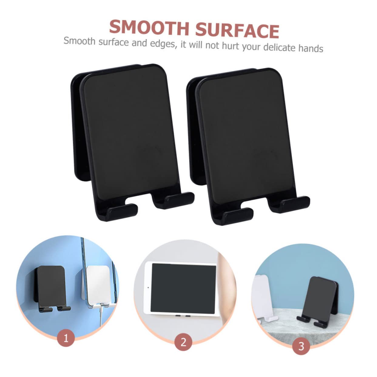 Angoily 8pezzi Supporto Telefonico Da Muro Stand Adesivo Per Smartphone e Tablet Per Bagno Ufficio e Cucina Facile Da Installare e Rimuovere