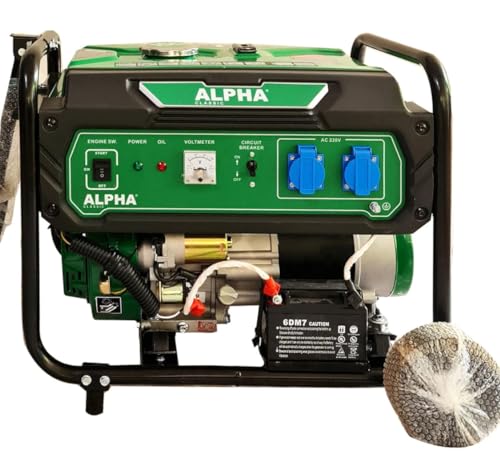 Alpha City Light Power A3600, 3000W Electric Start Petrol Generator, Green/Black
