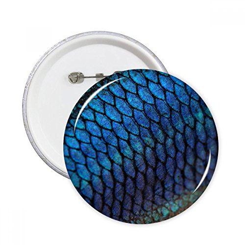 Badge rond poisson bleu mystère en lot de 5 pièces taille M pour décoration de vêtements