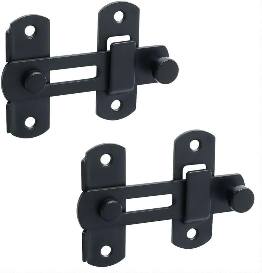 Alise 2 pestillos de puerta abatibles, herrajes de puerta de acero inoxidable SUS304 de 4 pulgadas, cerradura de puerta de seguridad para valla de