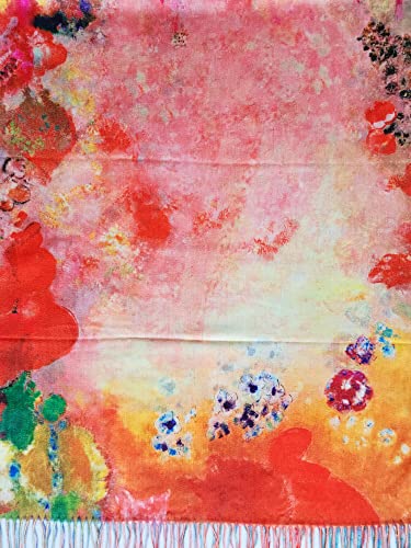 VENVSBEE Reversible Scarf Soft Large Shawl Wrap Blanket Double Sided Art Print Warm Pashmina Stoles Klimt Van Gogh Gifts