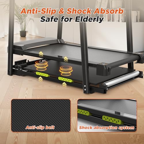Image of Walking Treadmill for Seniors, Treadmills for Home with Long Handles for Balance, Joint-Friendly Shock Absorption, Smart APP & Heart Rate Monitor, Ideal for Elderly Rehab & Family Workouts