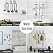 Piyl Broom Mop Holder Wall Mount Broom Hanger Wall Mounted Metal Organization Garage Storage Garden Kitchen Tool Organizer With 4 Racks and 5 Hooks (Silver, 1 Pack 3R4H)…