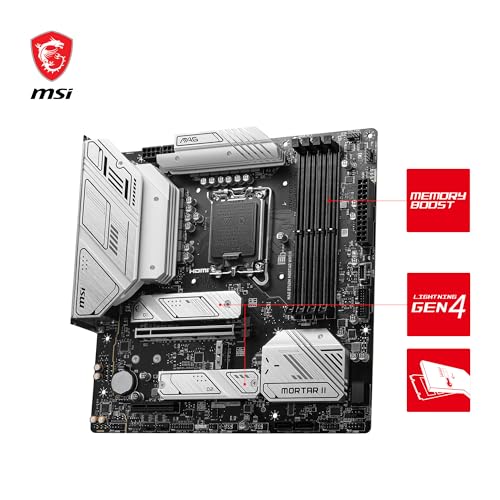 MAG B760M MORTAR WIFI II Scheda Madre, mATX - Supporta Intel 12° & 13° Gen, LGA 1700 - DDR5 Memory Boost 7800+MHz/OC, 1x PCIe 5.0 x16, 3 x M.2 Gen4, 2.5G LAN, Wi-Fi 6E - Scheda madre - Immagine 2