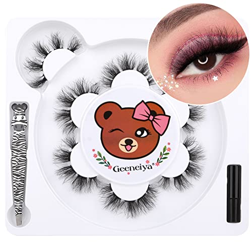 Mink Lashes DIY Eyelash Extension Kit Fluffy Volume Fake Eye Lashes Pack Dramatic Long Natural False Eyelash Clusters Mixed Length by Geeneiya