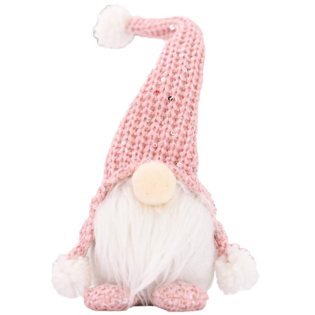 KunmniZ KUKALE 1/3pcs Christmas Gnome Decoration Handmade Standing Swedish Tomte Santa Ornaments Home Holiday Party Supplies,Pink