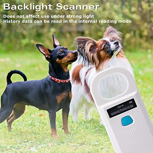 VENREA Leitor de microchip, scanner de identificação de animais de estimação, RFID scanner portátil