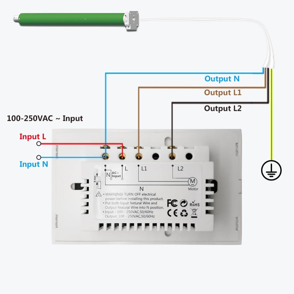 Interruttore Tapparelle WiFi,Interruttore WiFi WiFi Tenda Interruttore TOUCH PANNELLO TELECOMANDO TETTORE TETTO CONTROLLO VOCE(2)