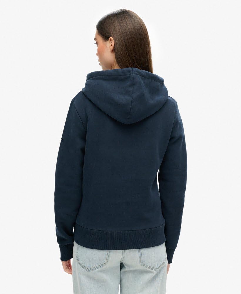 Superdry Damska bluza w stylu vintage tęczowa bluza z kapturem ciemna granatowa 40, Ciemny granatowy, 40
