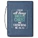 I Can Do All Things Blue Poly-Canvas Bible Cover - Philippians 4:13 - Large