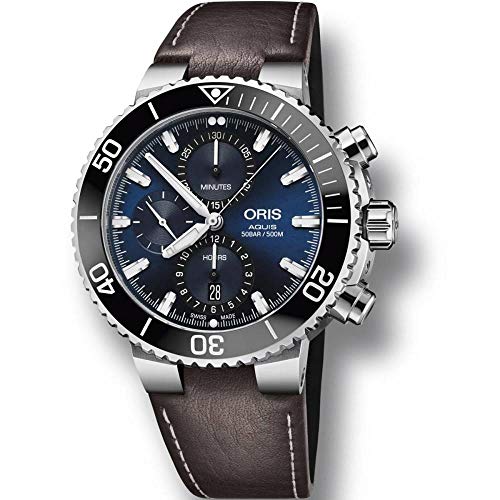 Oris Aquis Blue Dial Automatic Men's Chronograph Watch 01 774 7743 4155-07 5 24 10EB