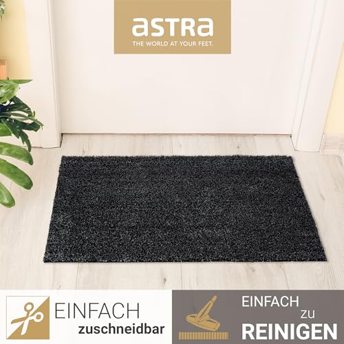 Astra Fussmatte innen rutschfest - nachhaltige Schmutzfangmatte waschbar 30°C - Türmatte PVC-FREI - Fußabtreter pflegeleicht - Fußmatte 60x100 cm anthrazit