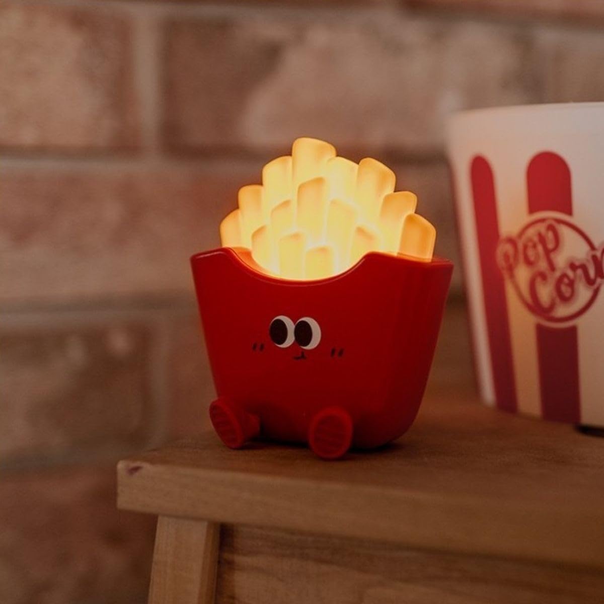Fries Night Light - Rechargeable LED Lamp with 3 Brightness Modes - Novelty Design in Silicone and ABS for Children's Room or Fun Decoration