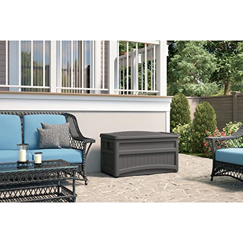 Suncast 73 Gallon Indoor/Outdoor Medium Deck Storage Box, Stoney #TOP2