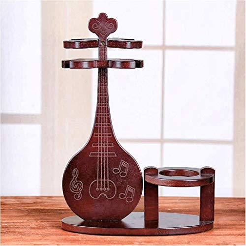 Soporte para Botella de Vino Estilo Violín en Madera de Bambú